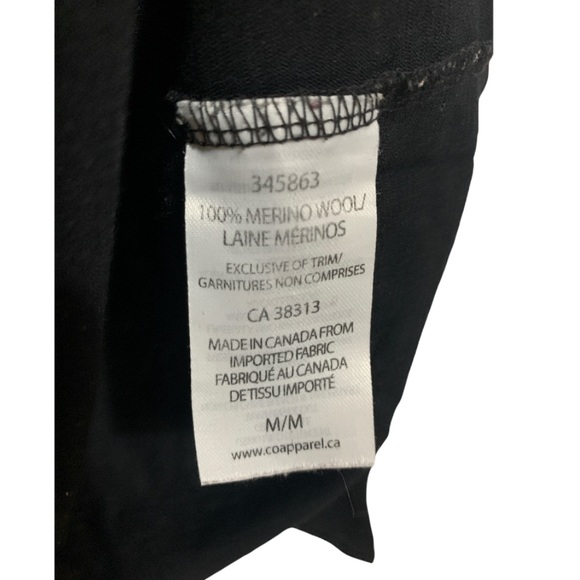 SEG’MENTS 100% Merino Wool Long Sleeve - BLACK M Size - Picture 4 of 4